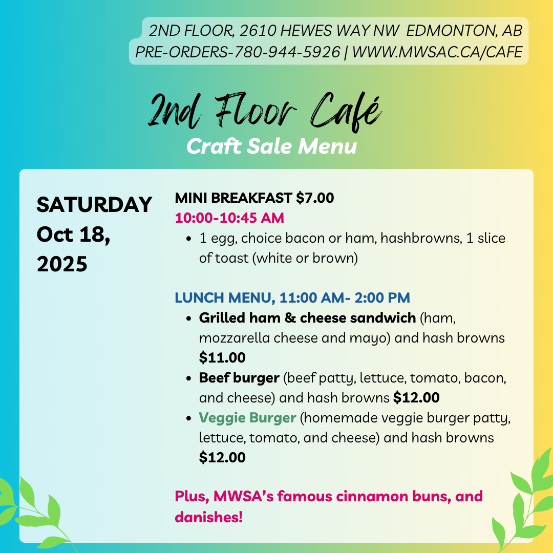 mwsa craft sale 2025 menu
