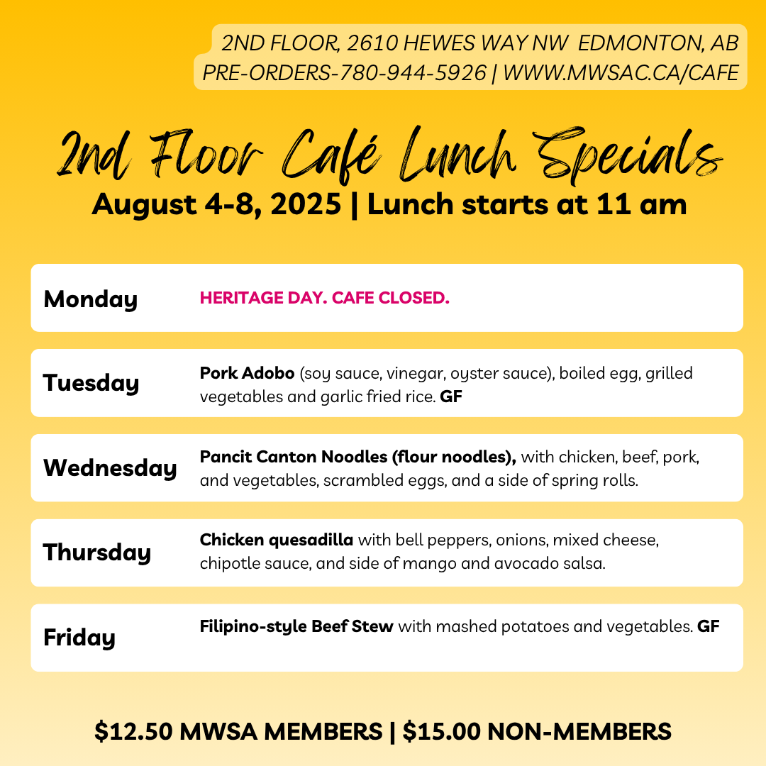 mwsa 2nd floor cafe lunch specials august 2025