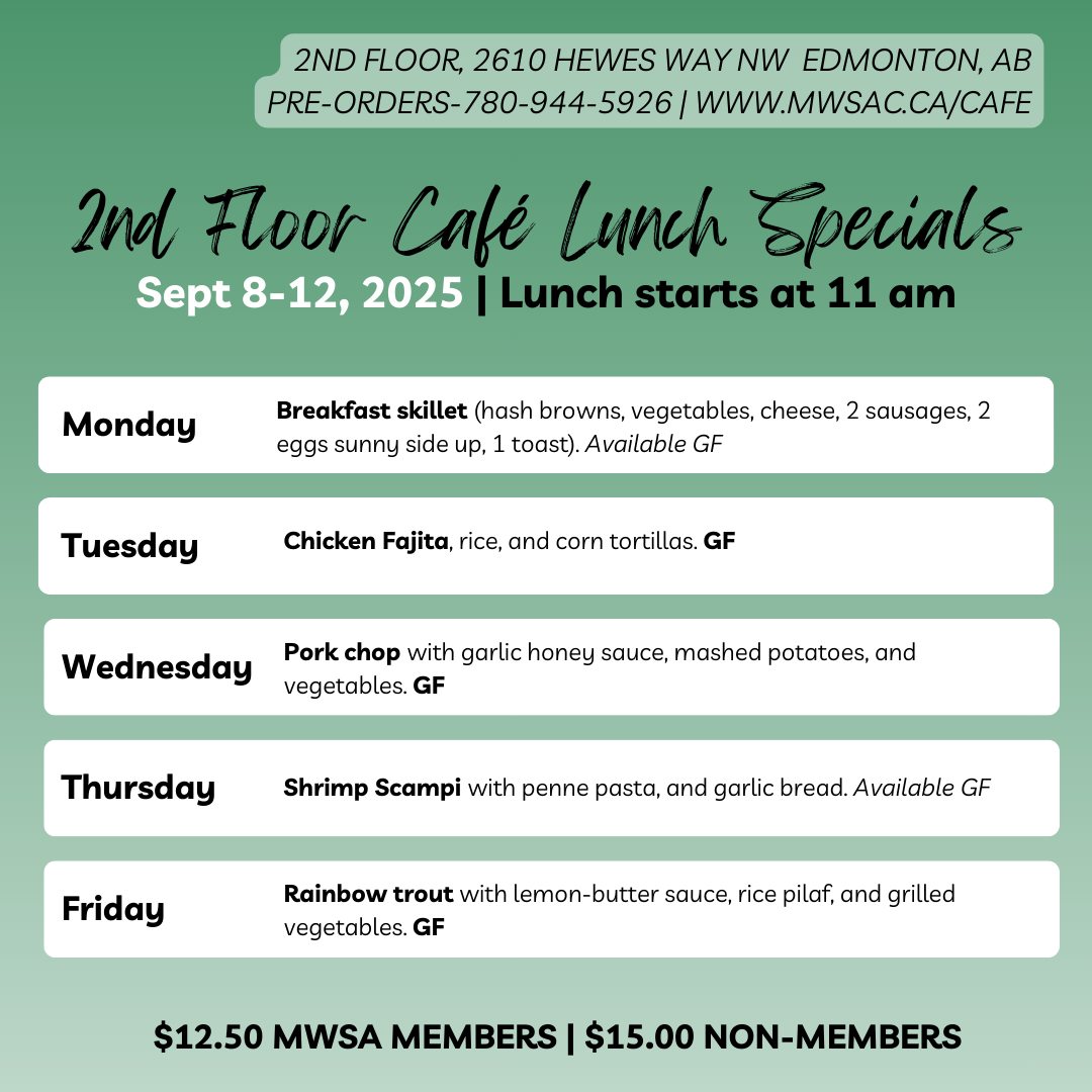 mwsa 2nd floor cafe lunch specials september 2025