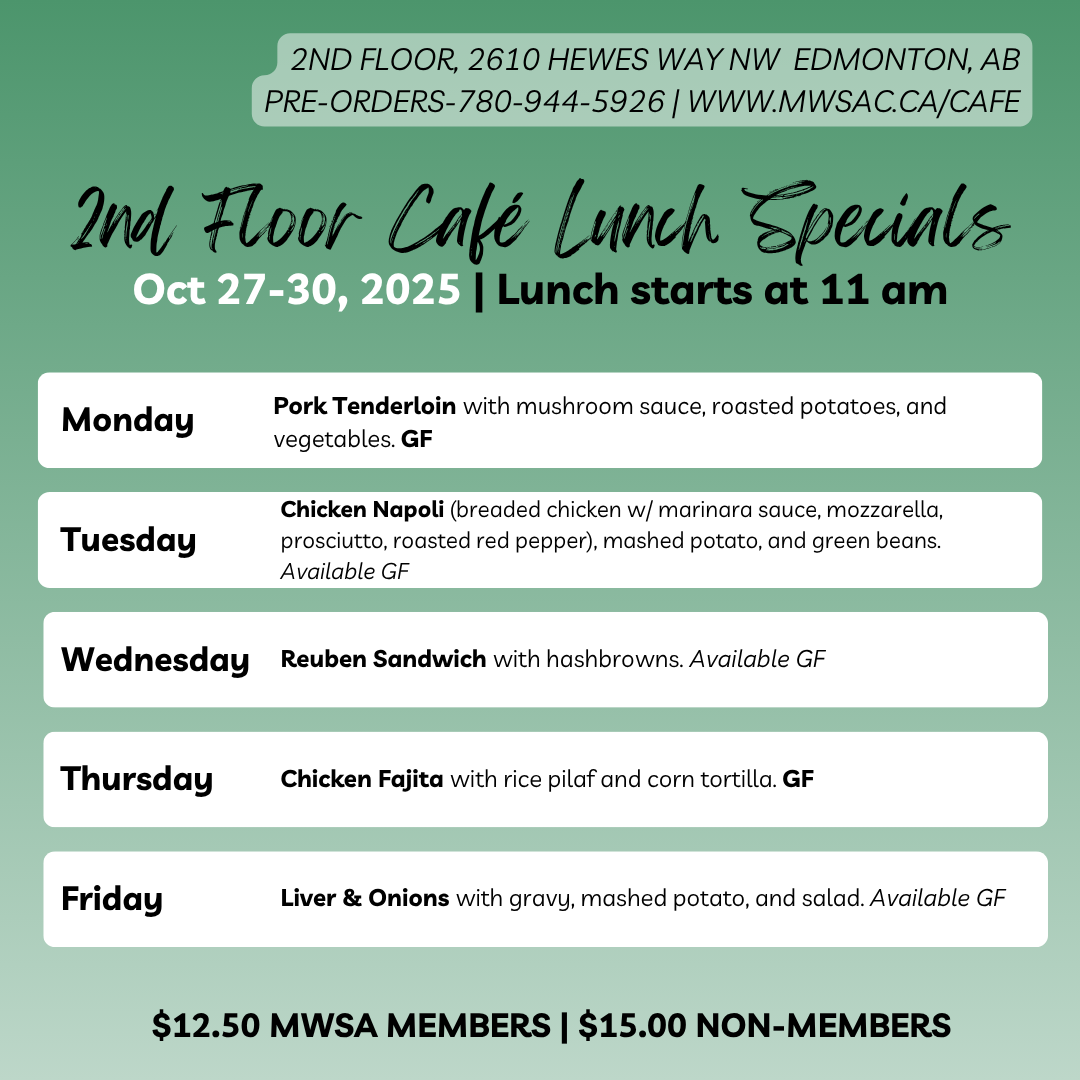 mwsa 2nd floor cafe lunch specials october 2025