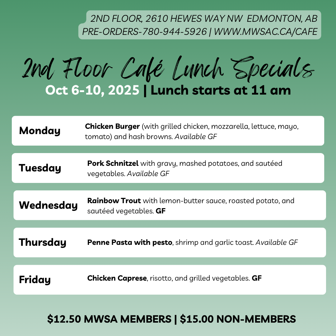mwsa 2nd floor cafe lunch specials october 2025