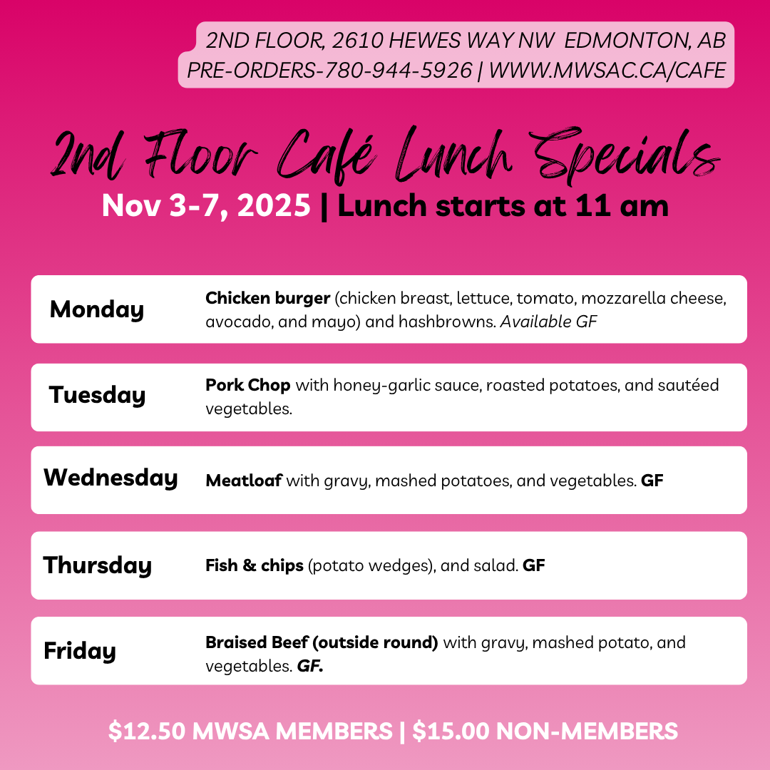 MWSA 2ND FLOOR cafe lunch specials november