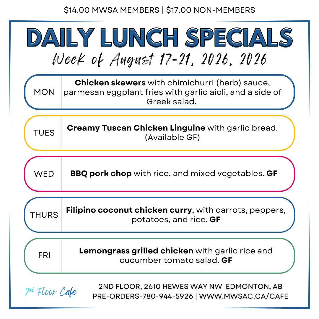mwsa 2nd floor cafe lunch specials august 2026