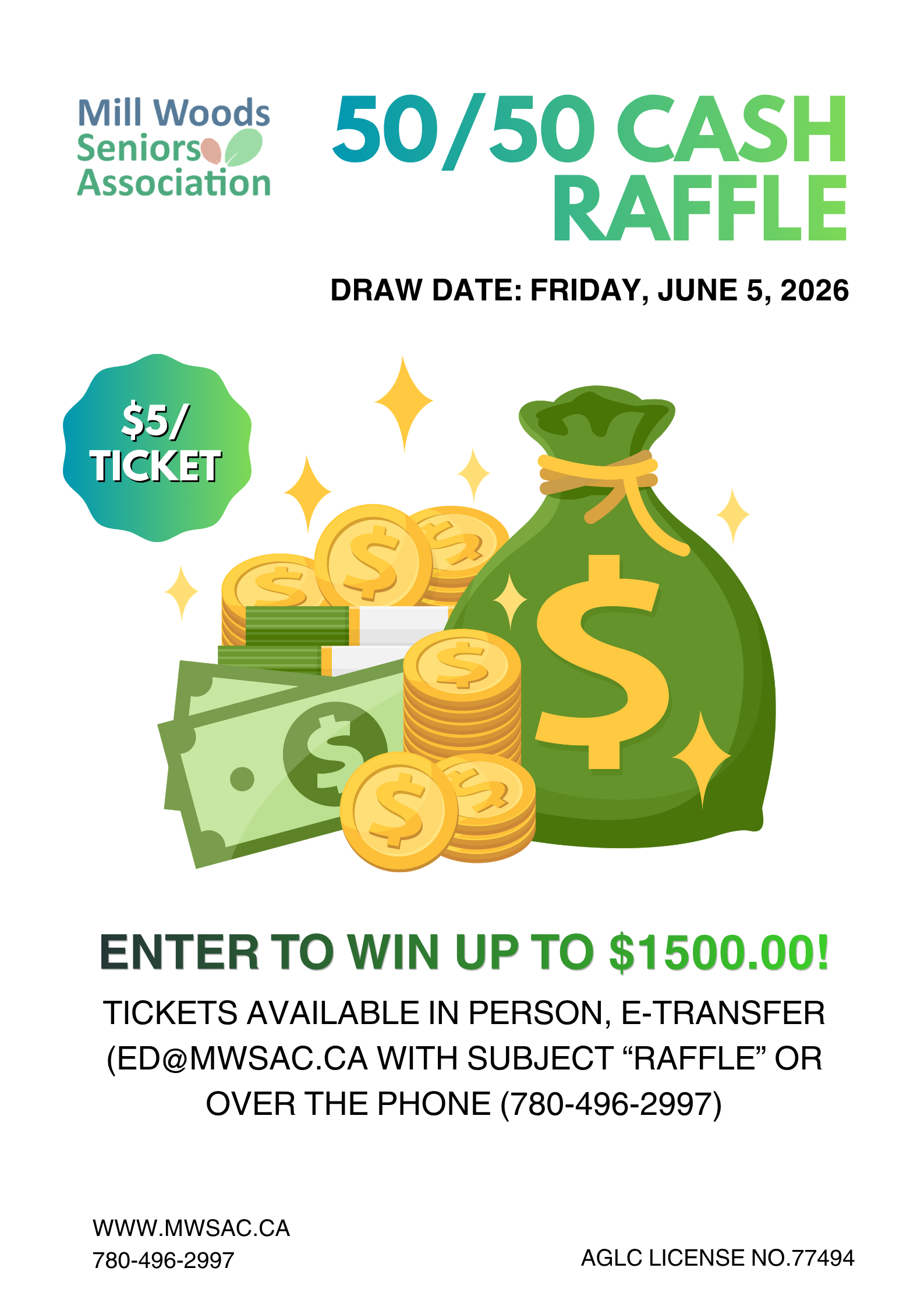 mwsa 50-50 Cash Raffle 6-2026